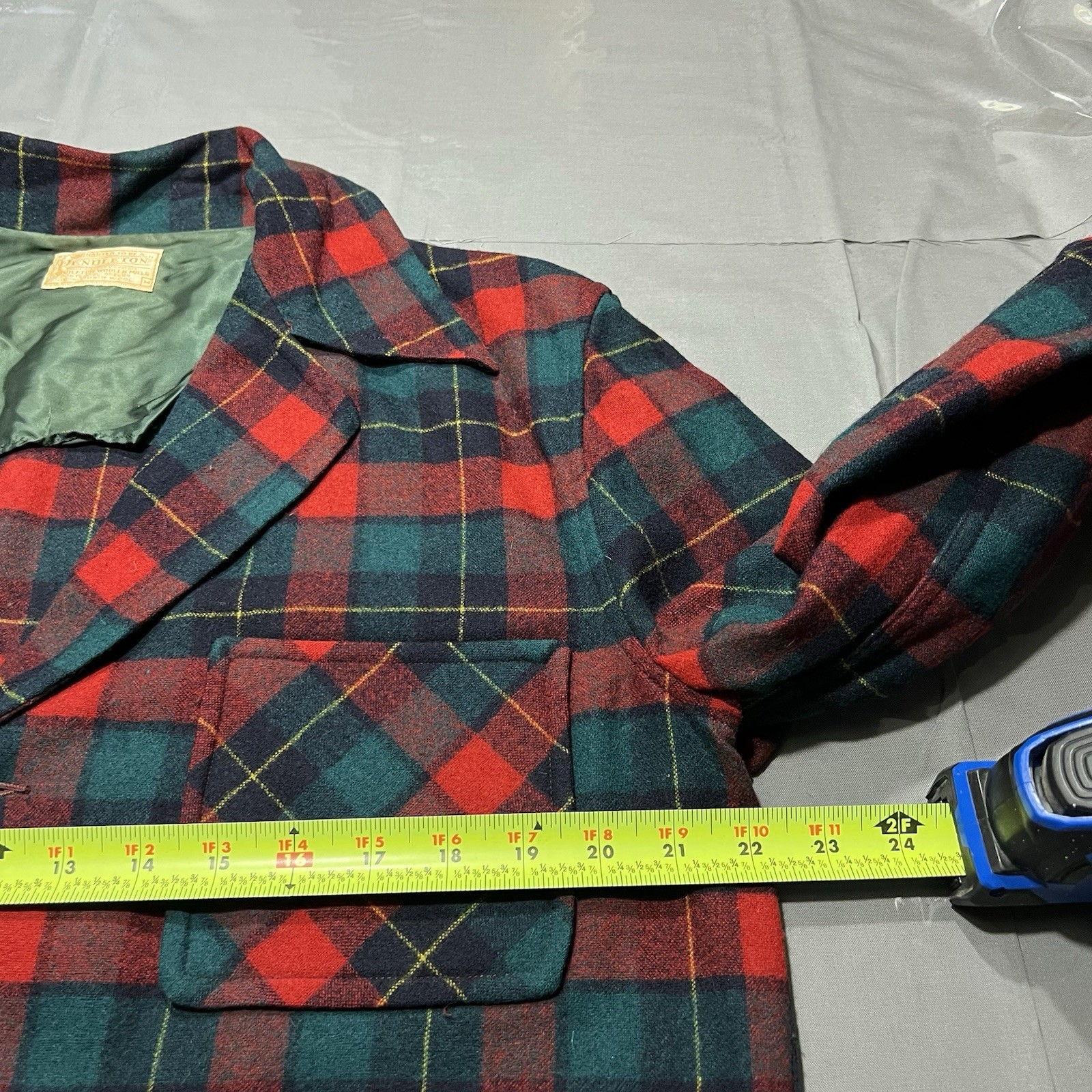 Pendleton Jacket Medium Blazer Red Green Wool Pla… - image 6