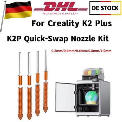 0.2-1.0mm Quick-Swap Hardened Steel Nozzles For Creality K2 Plus 3D Printer AUK