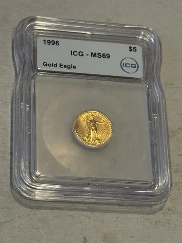 1996 Gold American Eagle 1/10th Oz $5 ICG MS 69