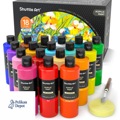 Shuttle Art Acrylfarben Set 18 Farben 250 ml Hochpigment