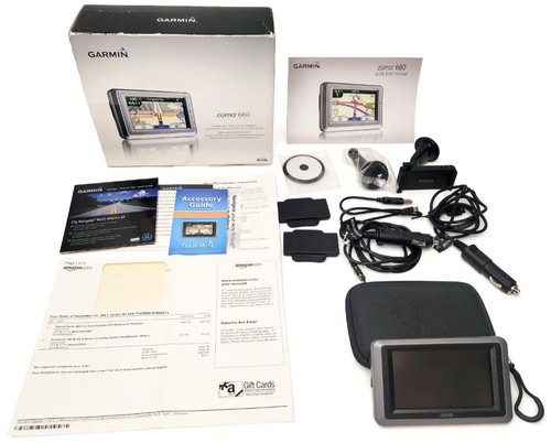 Garmin Zumo 660 Harley Davidson Motorcycle Navigator Mounts Cords Bundle Box