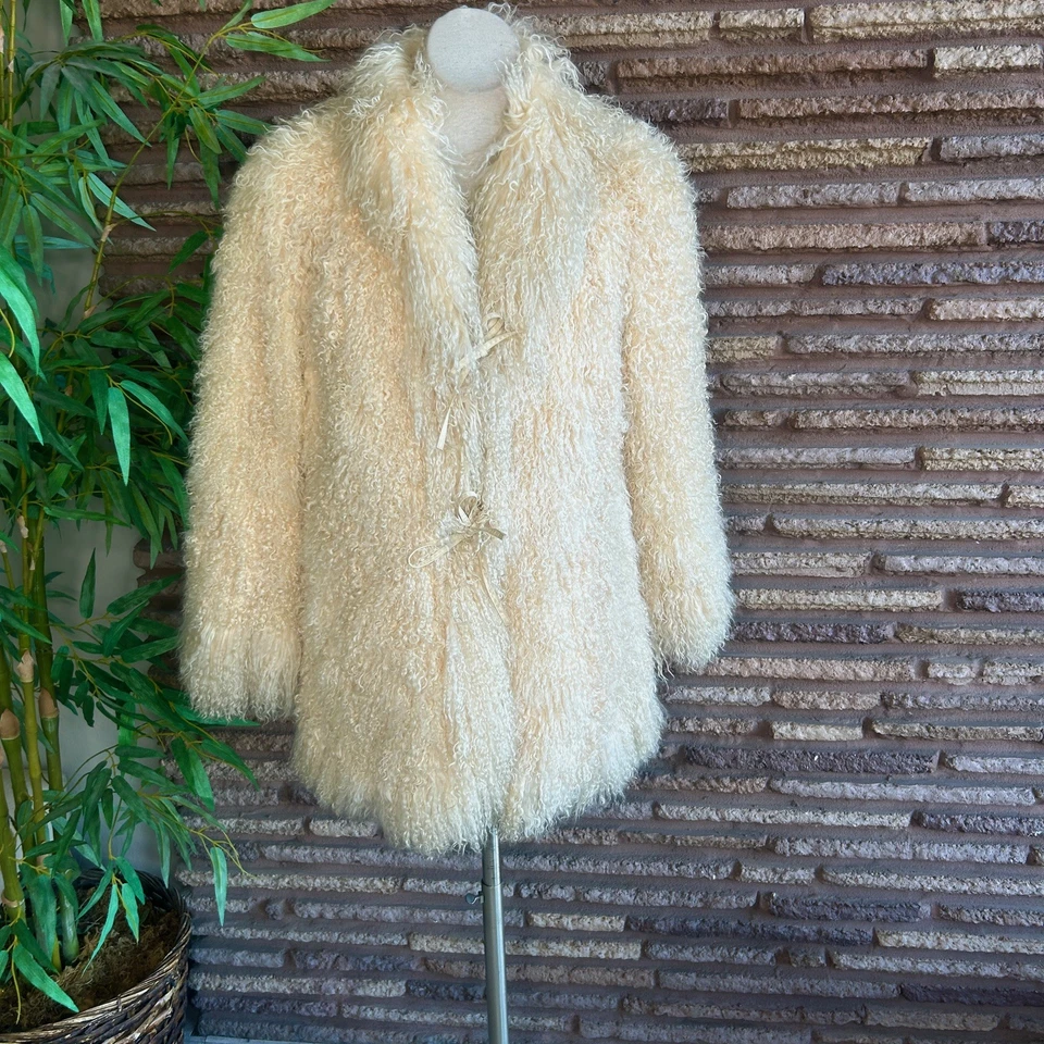 Nino-Flex Faux Fur Curly Lamb Reversible Jacket  Size 10 - Image 3 of 4