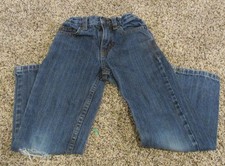 Cat  Jack Play Jeans Boys 5 Relaxed Straight Blue Denim Elastic Adjustable Pant