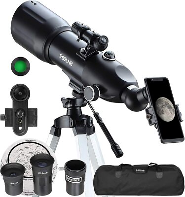 ESSLNB Teleskop Astronomie 80/400 Fernrohr Teleskop Kinder Einsteiger Erwachsene