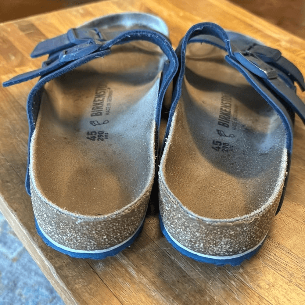 Birkenstock Arizona Navy Pebbled Leather Sandals - 12 (45) Birkenstock Arizona Navy Pebbled Leather Sandals - 12 (45  main image 4