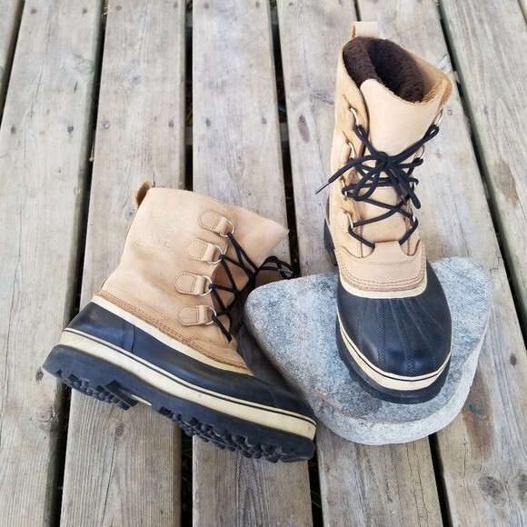 SALOMON Stivali Sorel Caribou in pelle iconici invernali anatra da neve impermeabili fodera misto lana