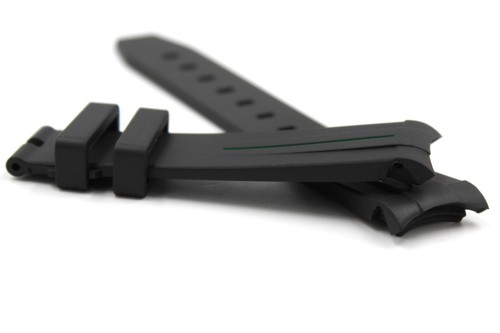 Cinturino Silicone Nero Riga Verde 20/18 mm Fibbia Ardiglione Luxury Sportivo - Imagen 5 de 6