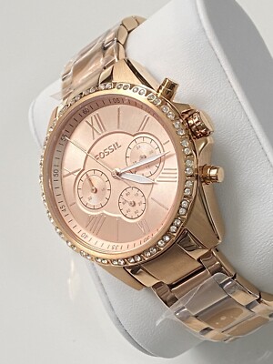 Fossil Damen Uhr Multifunktionsanzeige Edelstahl Roségold
