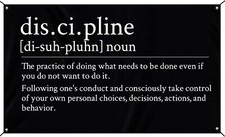 Discipline Flag 5x3ft Motivational Gym Banner Wall Bedroom College Dorm Poster