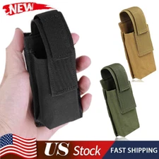 Tactical Molle Pouch Belt EDC Multi-Tool Knife Sheath Pouch Flashlight Holster