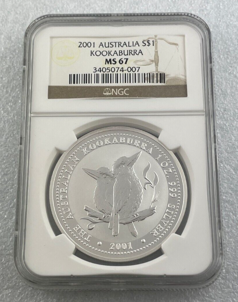 2001 Australia Kookaburra 1oz Silver $1 Professionally Graded NGC