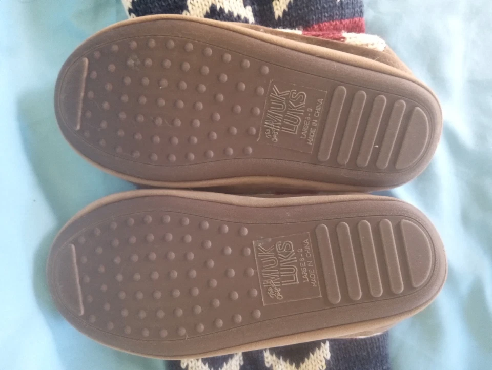 Muk Luks Patriotic Stars & Stripes Knit Booties Womens Size Large 8-9 - Image 3 of 3