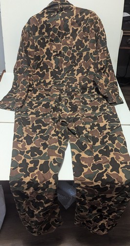 Vintage SEARS Sports Center Camouflage Cotton Coveralls Hunting Large 44-46 EUC - Picture 5 of 16