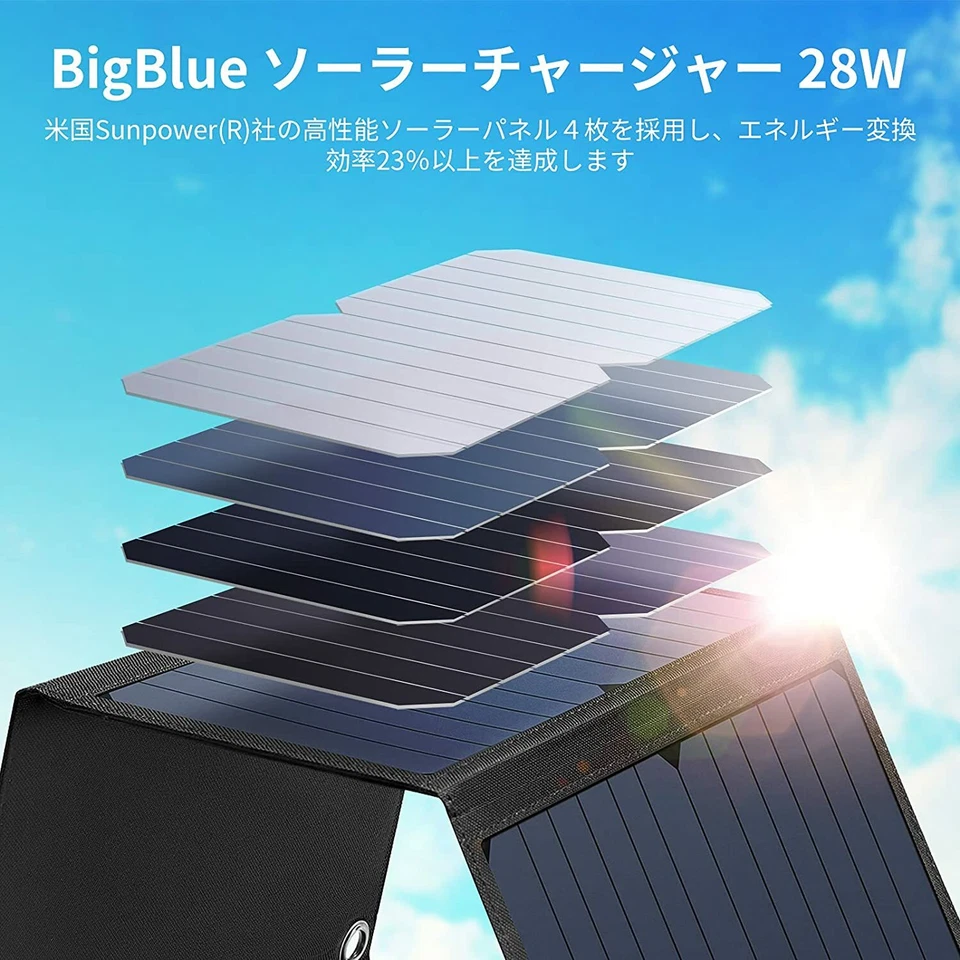 Big Blue Solar Charger 28W Portable Foldable Waterproof 28.5 x 16 x 3.4 cm B401E - Image 4 of 4