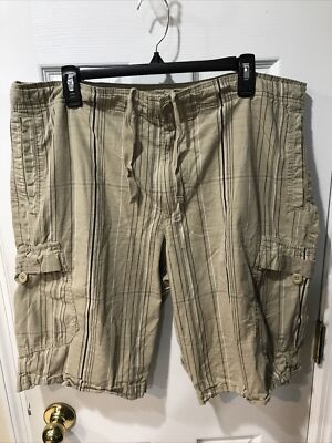 Nike Athletic Dept Shorts Mens XL Khaki Plaid Cargo Golf