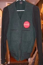 RARE 40's 50's Coca Cola Jack Vest Hart Jacket Sz 42 Wool & Other Material