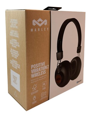 House of Marley Positive Vibration 2 Wireless On-Ear Headphones -Signature  Black