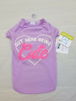 Dog Shirt ''Out Here Being Cute'' Puppy Clothing Princess, Size M, By Simply Wag