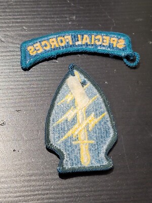 Original Vietnam Era US Army Special Forces Patch and Tab Merrowed