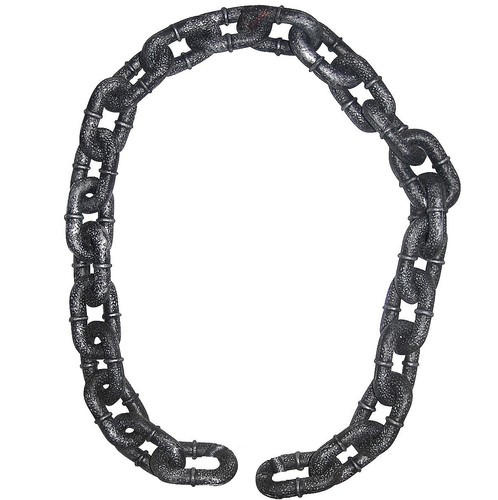 CADENA DE HIERRO GIGANTE FALSA REALISTA 6 pies Halloween Navidad Marley Fantasma Escenario Prop - Imagen 6 de 10