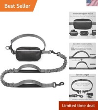 Adjustable Hands-Free Dog Running Leash with Reflective Elements  Zipper Pouch