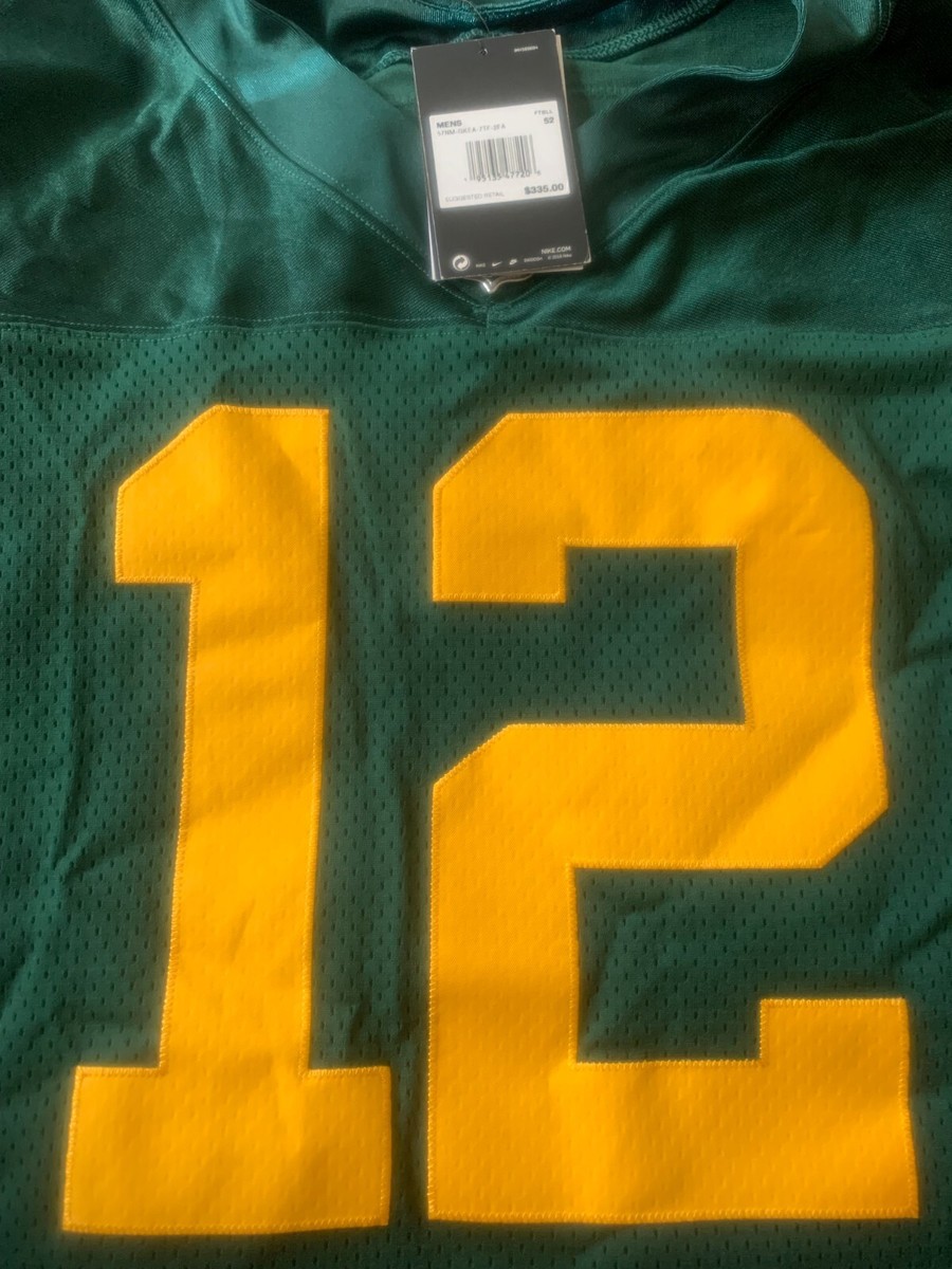 Nike Elite Vapor Green Bay Packers Aaron Rodgers Jersey - 52