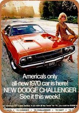 Metal Sign - 1970 Dodge Challenger - Vintage Look Reproduction 5 Metal Sign - 1970 Dodge Challenger - Vintage Look Reproduction 5