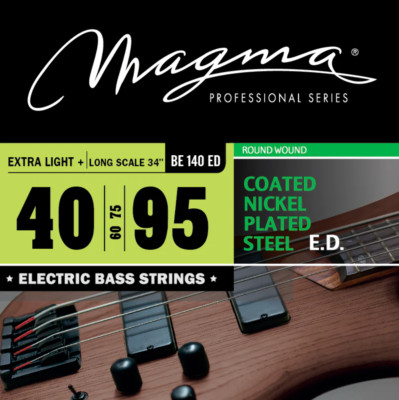 Magma Electric Bass 4 Strings Extra Light+ - COATED NPS RW LS 34'' Set .040 .095