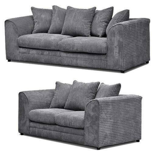 Jumbo Cord Sofa Suite Set Grey black coffee cream Left right 3 2 best