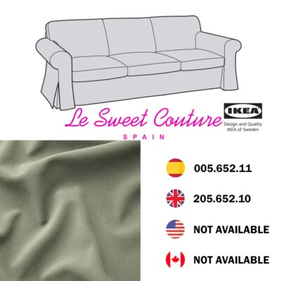 IKEA EKTORP Cover for 3-seat sofa, Hakebo grey-green
