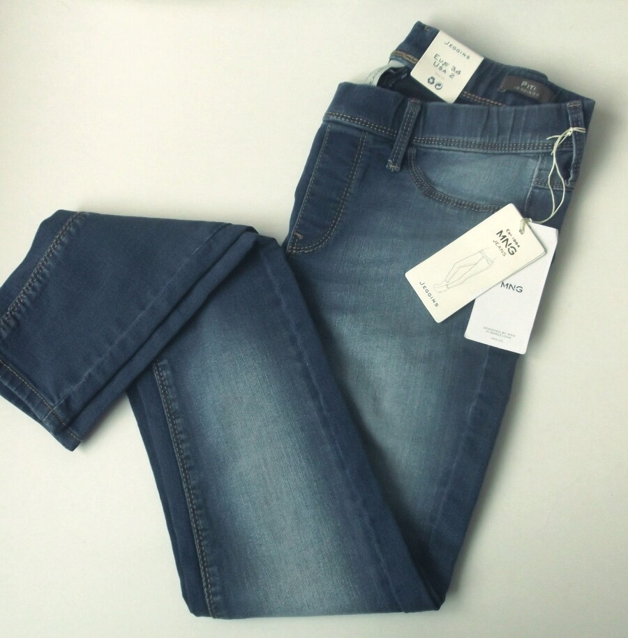 BNWT MANGO MNG PITI Blue Denim Stretch Skinny Jegging Jeans UK Size 6 L28" thumbnail 3