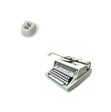 White 1/4 1/2 Key for Hermes 3000 Typewriter Vtg Media Boxy Keyboard Keytop Part thumbnail