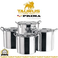 8 Pcs PRIMA Stainless Steel PREMIUM Stock Pot Set | 8 | 12 | 16 | 20 UK FREE P&P