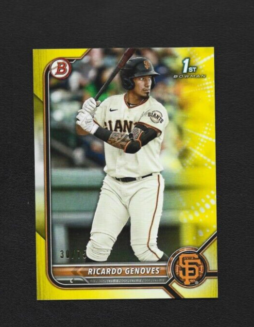 2022 Bowman Ricardo Genoves BP-60 Yellow Parallel 30/75 San Francisco Giants