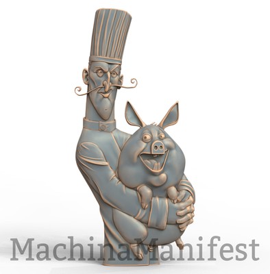 3D Model STL File for CNC Router/Laser & 3D Printer 2577. CHEF