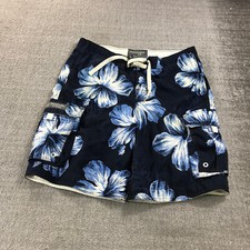 Abercrombie Fitch Swim Shorts Mens Large Floral Blue Navy Board Shorts Casual