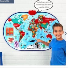 Interactive World Map Kids Educational, Geography Learning   SALE