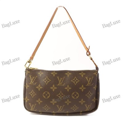 LOUIS VUITTON LV GHW Pochette Accessoires Pouch Handbag M51980 Monogram Brown