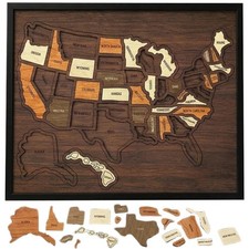 USA Travel Map, Wooden USA Map Puzzle, Perfect Wooden USA Wall Art Travel, D cor