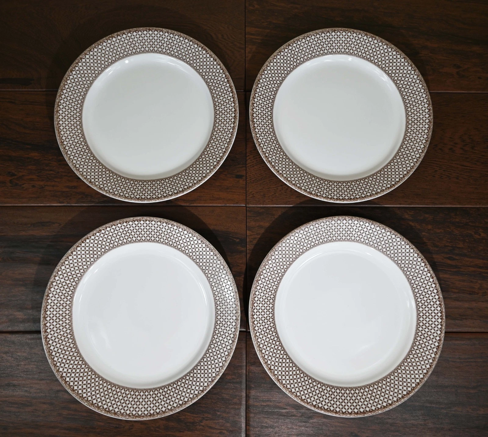 Williams Sonoma Plymouth Gate Rim Dinner Plates Set of 4 Thanksgiving  New