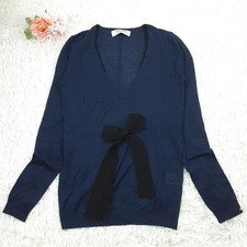 Excellent condition VALENTINO Knit  Navy Cashmere Silk Blend Ribbon