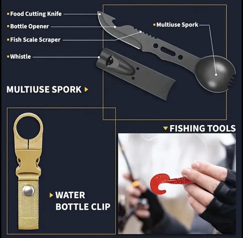 Ultimate Emergency Survival Kit 38 PCS Outdoor Camping Hiking Tactical ...