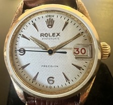 Rolex Oysterdate Precision 6466 Stunning Honeycomb Dial Gold Plated Case