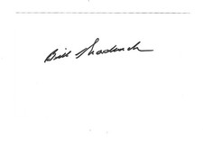 TOUGH  BILL CHADWICK (DEC. 2009) HOF AUTOGRAPHED LARGE INDEX CARD !
