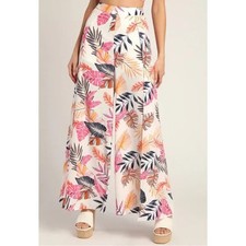 Lulus Side Slit Floral Wide Leg Pants Size M