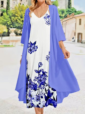 Plus 4XL (Size 22) - 2-Piece Holidays Dress & Shawl Jacket 🌺CLEARANCE SALE