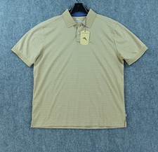 Tommy Bahama Polo Shirt Men's Size L Striped Short Sleeve Golden Honey NWT