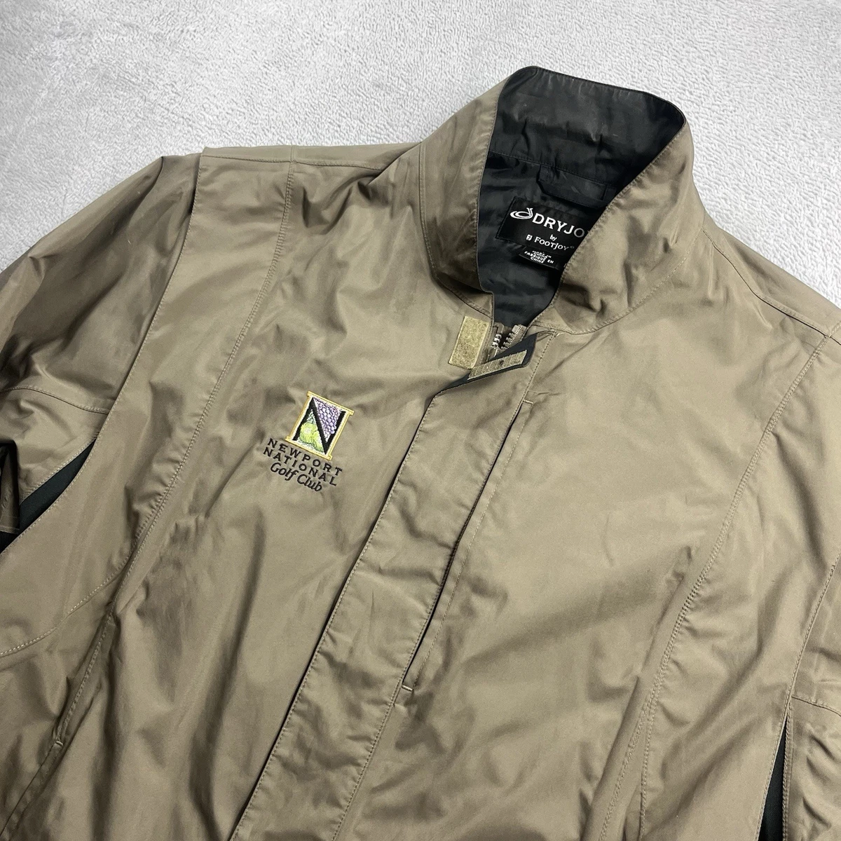 Veste Coupe-vent FootJoy Dryjoys Homme – Taille XL – Marron Pied-de-poule – 1/2 Zip