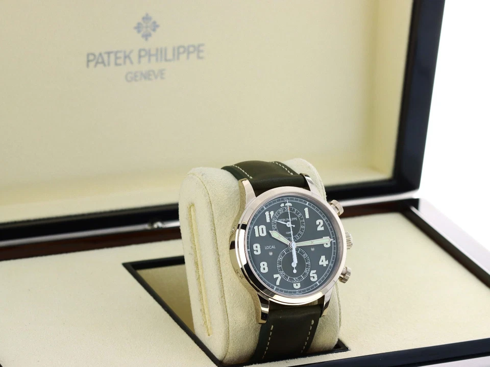 Хронограф Patek Philippe 5924G-010 Pilot Travel Time Flyback хаки зеленый белое золото - Изображение 3 из 4