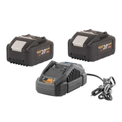 Procraft Starter Pack 20 V 20/2.4A Ladegerät + 2x 20/8 Akku 8,0 Ah